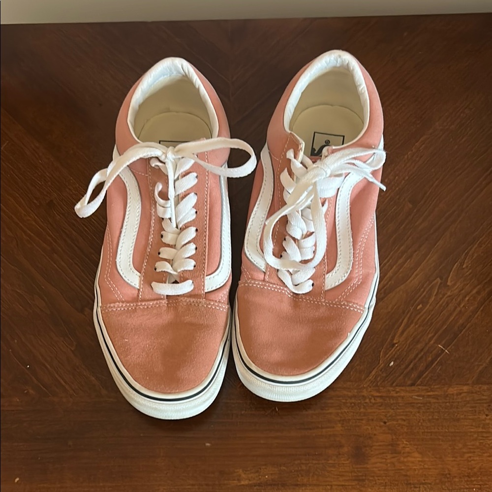 Vans Pink and White Sneakers Classic Style